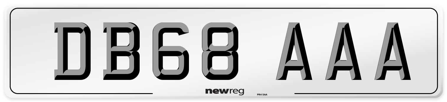 DB68 AAA Number Plate from New Reg